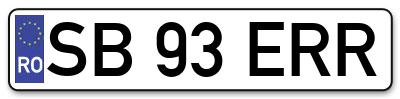 Placuta inmatriculare numar auto  SB-93-ERR, SB 93 ERR, SB93ERR