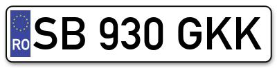 Placuta inmatriculare numar auto  SB-930-GKK, SB 930 GKK, SB930GKK