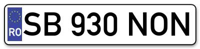 Placuta inmatriculare numar auto  SB-930-NON, SB 930 NON, SB930NON