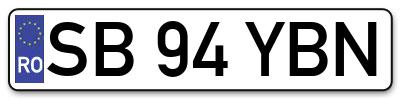 Placuta inmatriculare numar auto  SB-94-YBN, SB 94 YBN, SB94YBN