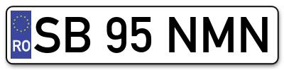 Placuta inmatriculare numar auto  SB-95-NMN, SB 95 NMN, SB95NMN