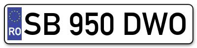 Placuta inmatriculare numar auto  SB-950-DWO, SB 950 DWO, SB950DWO