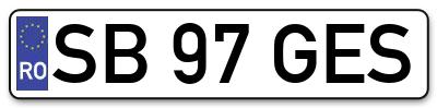 Placuta inmatriculare numar auto  SB-97-GES, SB 97 GES, SB97GES