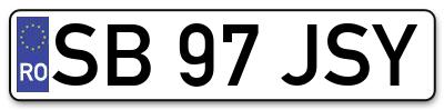 Placuta inmatriculare numar auto  SB-97-JSY, SB 97 JSY, SB97JSY