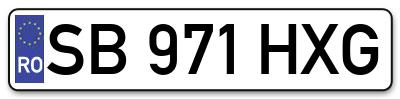 Placuta inmatriculare numar auto  SB-971-HXG, SB 971 HXG, SB971HXG