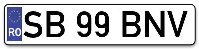 Placuta inmatriculare numar auto  SB-99-BNV, SB 99 BNV, SB99BNV