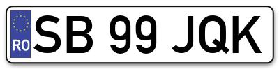 Placuta inmatriculare numar auto  SB-99-JQK, SB 99 JQK, SB99JQK