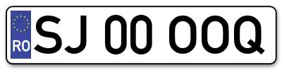 Placuta inmatriculare numar auto  SJ-00-OOQ, SJ 00 OOQ, SJ00OOQ