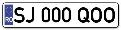 Placuta inmatriculare numar auto  SJ-000-QOO, SJ 000 QOO, SJ000QOO