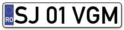 Placuta inmatriculare numar auto  SJ-01-VGM, SJ 01 VGM, SJ01VGM