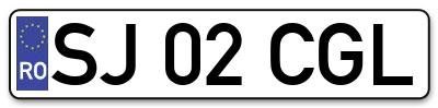 Placuta inmatriculare numar auto  SJ-02-CGL, SJ 02 CGL, SJ02CGL