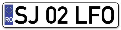 Placuta inmatriculare numar auto  SJ-02-LFO, SJ 02 LFO, SJ02LFO