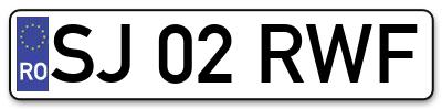 Placuta inmatriculare numar auto  SJ-02-RWF, SJ 02 RWF, SJ02RWF