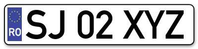 Placuta inmatriculare numar auto  SJ-02-XYZ, SJ 02 XYZ, SJ02XYZ