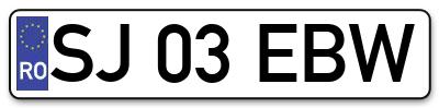 Placuta inmatriculare numar auto  SJ-03-EBW, SJ 03 EBW, SJ03EBW