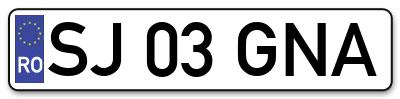 Placuta inmatriculare numar auto  SJ-03-GNA, SJ 03 GNA, SJ03GNA