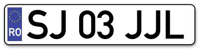 Placuta inmatriculare numar auto  SJ-03-JJL, SJ 03 JJL, SJ03JJL