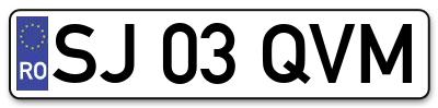 Placuta inmatriculare numar auto  SJ-03-QVM, SJ 03 QVM, SJ03QVM