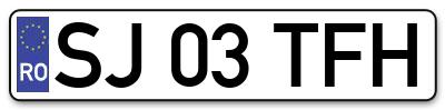Placuta inmatriculare numar auto  SJ-03-TFH, SJ 03 TFH, SJ03TFH