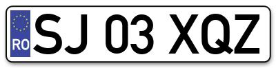 Placuta inmatriculare numar auto  SJ-03-XQZ, SJ 03 XQZ, SJ03XQZ