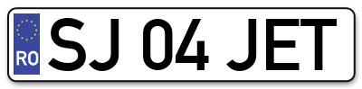 Placuta inmatriculare numar auto  SJ-04-JET, SJ 04 JET, SJ04JET