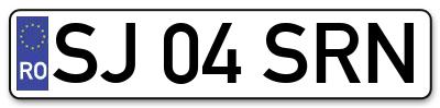 Placuta inmatriculare numar auto  SJ-04-SRN, SJ 04 SRN, SJ04SRN