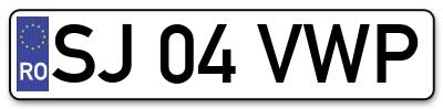 Placuta inmatriculare numar auto  SJ-04-VWP, SJ 04 VWP, SJ04VWP
