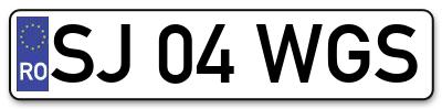 Placuta inmatriculare numar auto  SJ-04-WGS, SJ 04 WGS, SJ04WGS