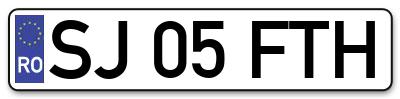 Placuta inmatriculare numar auto  SJ-05-FTH, SJ 05 FTH, SJ05FTH