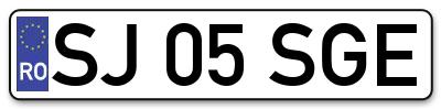 Placuta inmatriculare numar auto  SJ-05-SGE, SJ 05 SGE, SJ05SGE