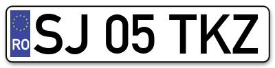 Placuta inmatriculare numar auto  SJ-05-TKZ, SJ 05 TKZ, SJ05TKZ