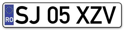 Placuta inmatriculare numar auto  SJ-05-XZV, SJ 05 XZV, SJ05XZV