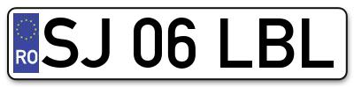 Placuta inmatriculare numar auto  SJ-06-LBL, SJ 06 LBL, SJ06LBL
