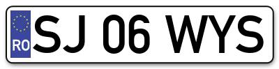 Placuta inmatriculare numar auto  SJ-06-WYS, SJ 06 WYS, SJ06WYS