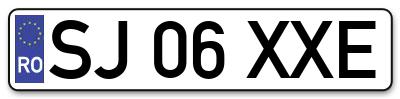Placuta inmatriculare numar auto  SJ-06-XXE, SJ 06 XXE, SJ06XXE