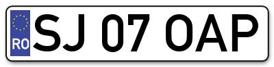 Placuta inmatriculare numar auto  SJ-07-OAP, SJ 07 OAP, SJ07OAP