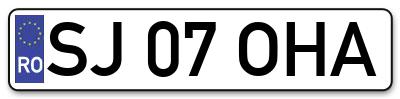 Placuta inmatriculare numar auto  SJ-07-OHA, SJ 07 OHA, SJ07OHA