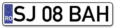 Placuta inmatriculare numar auto  SJ-08-BAH, SJ 08 BAH, SJ08BAH