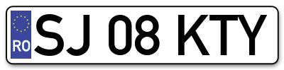 Placuta inmatriculare numar auto  SJ-08-KTY, SJ 08 KTY, SJ08KTY