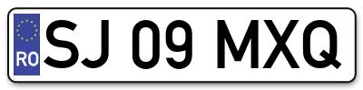 Placuta inmatriculare numar auto  SJ-09-MXQ, SJ 09 MXQ, SJ09MXQ