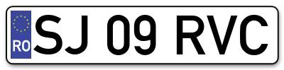 Placuta inmatriculare numar auto  SJ-09-RVC, SJ 09 RVC, SJ09RVC