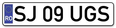 Placuta inmatriculare numar auto  SJ-09-UGS, SJ 09 UGS, SJ09UGS