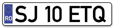 Placuta inmatriculare numar auto  SJ-10-ETQ, SJ 10 ETQ, SJ10ETQ