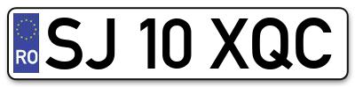 Placuta inmatriculare numar auto  SJ-10-XQC, SJ 10 XQC, SJ10XQC