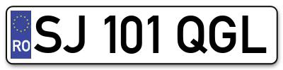 Placuta inmatriculare numar auto  SJ-101-QGL, SJ 101 QGL, SJ101QGL