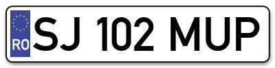 Placuta inmatriculare numar auto  SJ-102-MUP, SJ 102 MUP, SJ102MUP