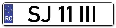 Placuta inmatriculare numar auto  SJ-11-III, SJ 11 III, SJ11III