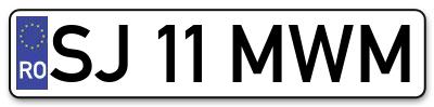 Placuta inmatriculare numar auto  SJ-11-MWM, SJ 11 MWM, SJ11MWM