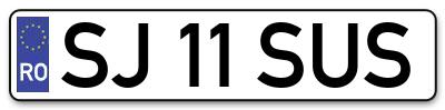 Placuta inmatriculare numar auto  SJ-11-SUS, SJ 11 SUS, SJ11SUS