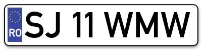 Placuta inmatriculare numar auto  SJ-11-WMW, SJ 11 WMW, SJ11WMW